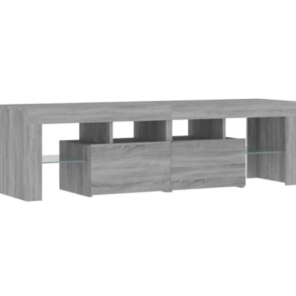vidaXL Tv-Bänkar>Tv-bänk med LED-belysning grå sonoma 140x36,5x40 cm