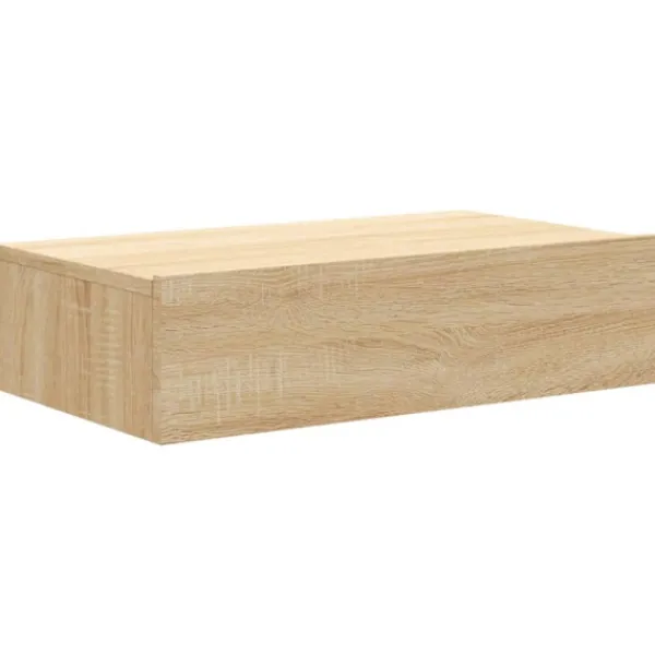 vidaXL Tv-Bänkar>Tv-bänk med LED-belysning sonoma-ek 60x35x15,5 cm