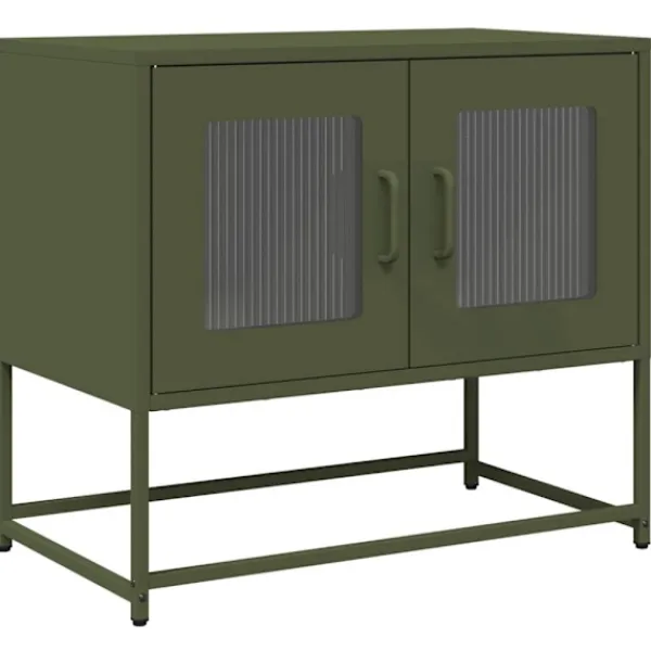 vidaXL Tv-Bänkar>TV-bänk olivgrön 68x39x60,5 cm kallvalsat stål