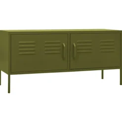 vidaXL Tv-Bänkar>Tv-bänk olivgrön 105x35x50 cm stål