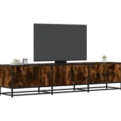 vidaXL Tv-Bänkar>Tv-bänk rökfärgad ek 180x35x41 cm konstruerat trä