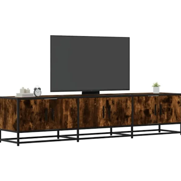 vidaXL Tv-Bänkar>Tv-bänk rökfärgad ek 180x35x41 cm konstruerat trä