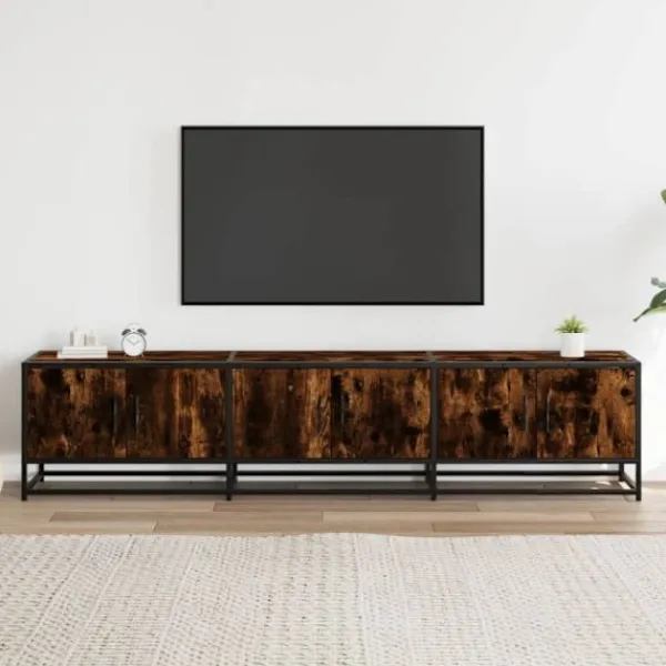 vidaXL Tv-Bänkar>Tv-bänk rökfärgad ek 180x35x41 cm konstruerat trä
