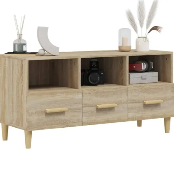 vidaXL Tv-Bänkar>Tv-bänk sonoma-ek 102x36x50 cm konstruerat trä