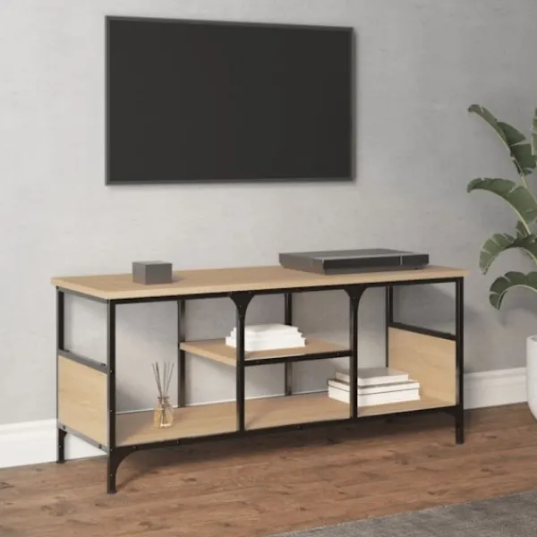 vidaXL Tv-Bänkar>Tv-bänk sonoma-ek 100x35x45 cm konstruerat trä & järn