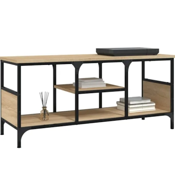 vidaXL Tv-Bänkar>Tv-bänk sonoma-ek 100x35x45 cm konstruerat trä & järn