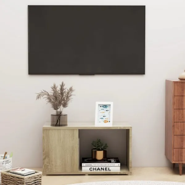 vidaXL Tv-Bänkar>TV-bänk sonoma-ek 60x24x32 cm konstruerat trä