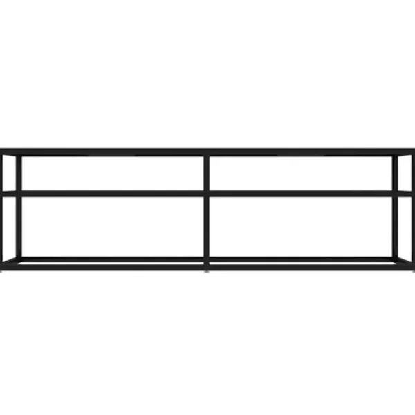 vidaXL Tv-Bänkar>Tv-bänk svart 140x40x40,5 cm härdat glas