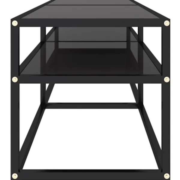 vidaXL Tv-Bänkar>Tv-bänk svart 140x40x40,5 cm härdat glas