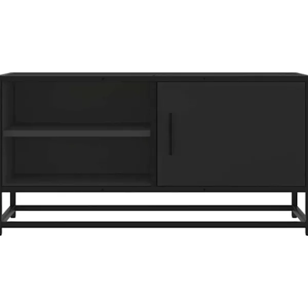 vidaXL Tv-Bänkar>Tv-bänk svart 80x34,5x40 cm konstruerat trä och metall