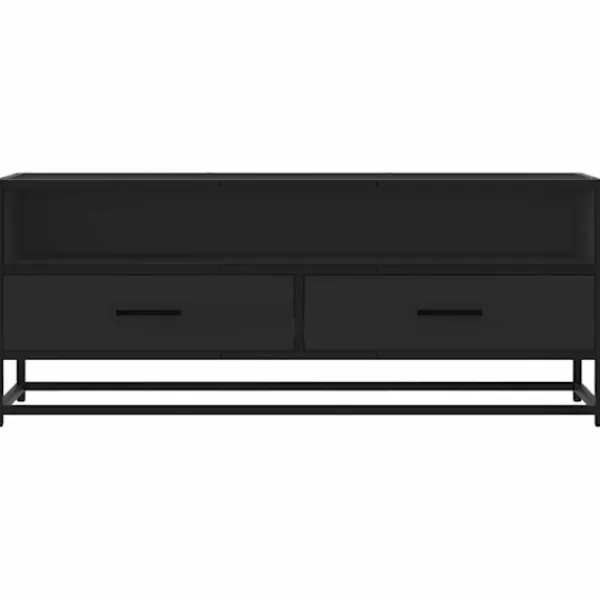 vidaXL Tv-Bänkar>Tv-bänk svart 100x34,5x40 cm konstruerat trä och metall