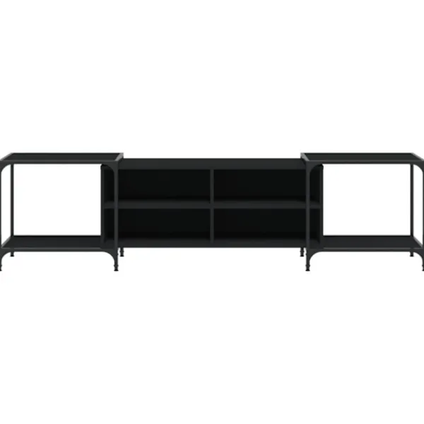 vidaXL Tv-Bänkar>Tv-bänk svart 203x37x50 cm konstruerat trä