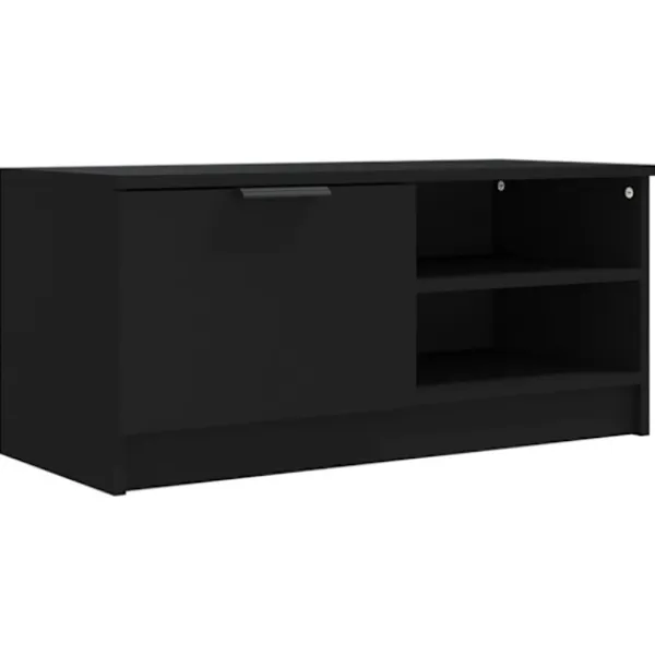 vidaXL Tv-Bänkar>Tv-bänk svart 80x35x36,5 cm konstruerat trä