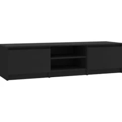 vidaXL Tv-Bänkar>Tv-bänk svart 140x40x35,5 cm konstruerat trä