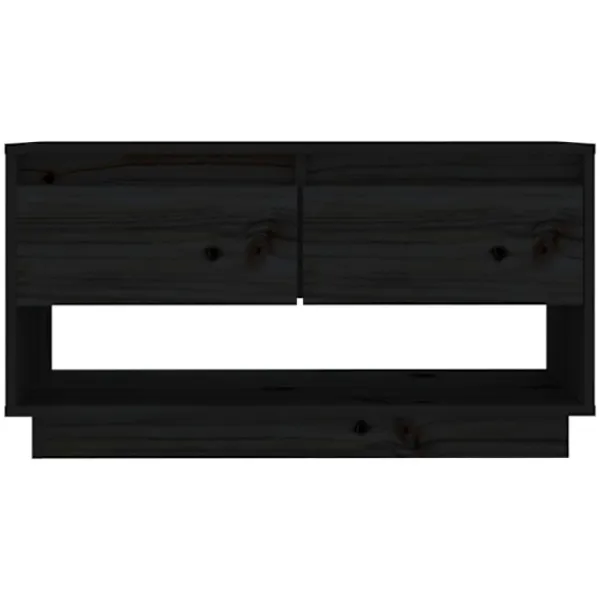 vidaXL Tv-Bänkar>Tv-bänk svart 74x34x40 cm massiv furu