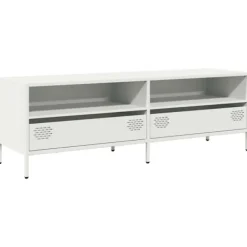 vidaXL Tv-Bänkar>Tv-bänk vit 135x39x43,5 cm kallvalsat stål