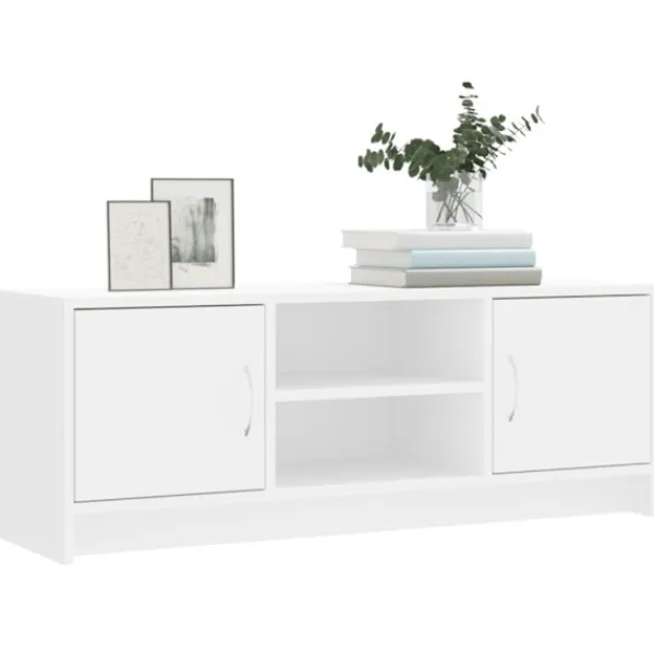vidaXL Tv-Bänkar>Tv-bänk vit 102x30x37,5 cm konstruerat trä