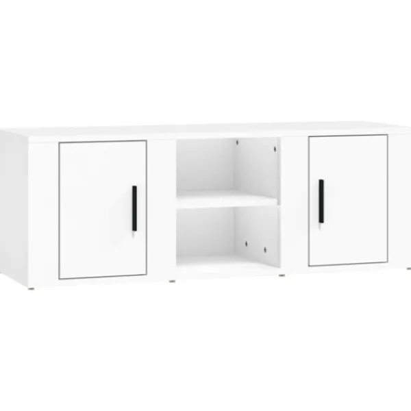 vidaXL Tv-Bänkar>Tv-bänk vit 100x31,5x35 cm konstruerat trä