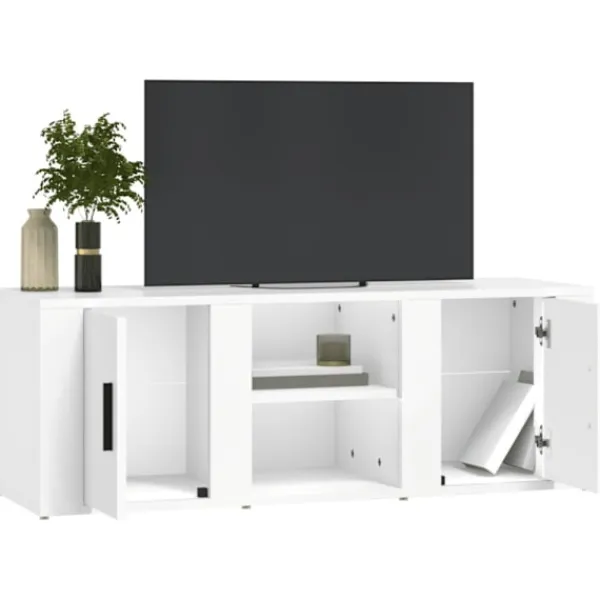 vidaXL Tv-Bänkar>Tv-bänk vit 100x31,5x35 cm konstruerat trä