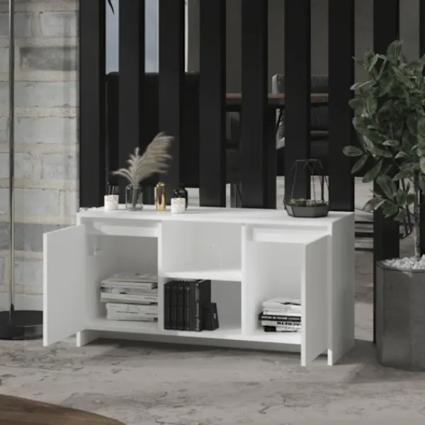 vidaXL Tv-Bänkar>Tv-bänk vit 102x37,5x52,5 cm konstruerat trä
