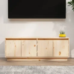 vidaXL Tv-Bänkar>Tv-bänk 110x34x40 cm massiv furu