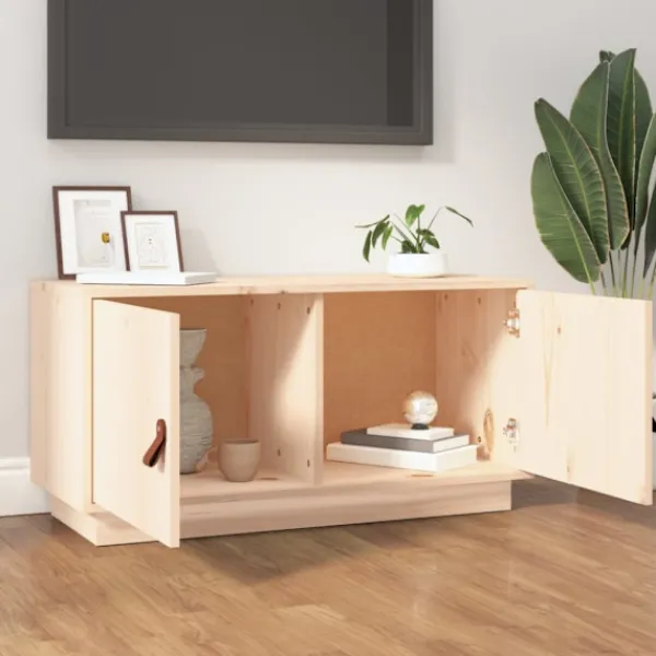 vidaXL Tv-Bänkar>Tv-bänk 80x34x40 cm massiv furu