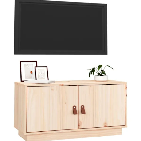 vidaXL Tv-Bänkar>Tv-bänk 80x34x40 cm massiv furu