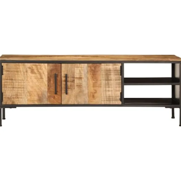vidaXL Tv-Bänkar>Tv-bänk 110x35x40 cm massivt grovt mangoträ