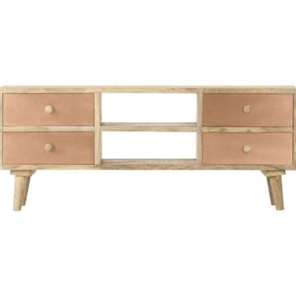 vidaXL Tv-Bänkar>TV-bänk 110x30x45 cm massivt mangoträ