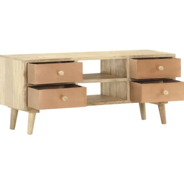 vidaXL Tv-Bänkar>TV-bänk 110x30x45 cm massivt mangoträ