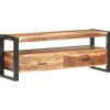 vidaXL Tv-Bänkar>Tv-bänk 120x35x45 cm massivt trä med honungsfinish