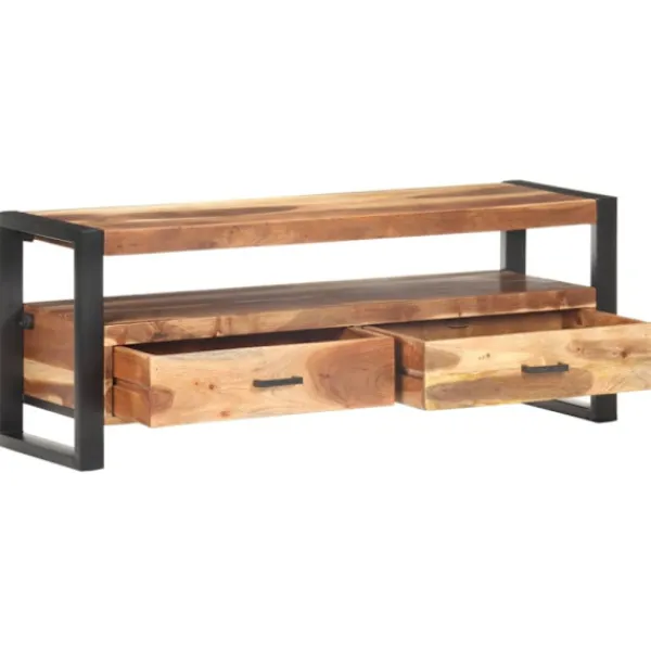 vidaXL Tv-Bänkar>Tv-bänk 120x35x45 cm massivt trä med honungsfinish