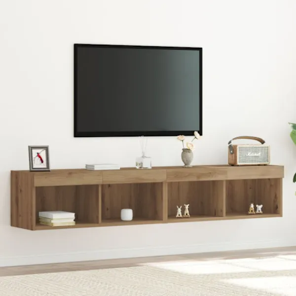 vidaXL Tv-Bänkar>TV-bänkset 2 pcs Artisan Ek 80 x 30 x 30 cm Konstruerat trä