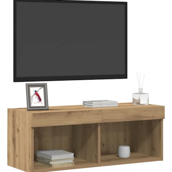 vidaXL Tv-Bänkar>TV-bänkset 2 pcs Artisan Ek 80 x 30 x 30 cm Konstruerat trä