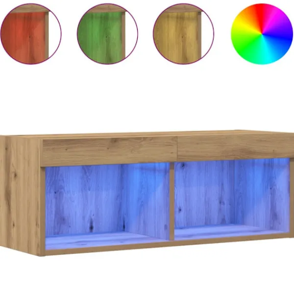 vidaXL Tv-Bänkar>TV-bänkset 2 pcs Artisan Ek 80 x 30 x 30 cm Konstruerat trä