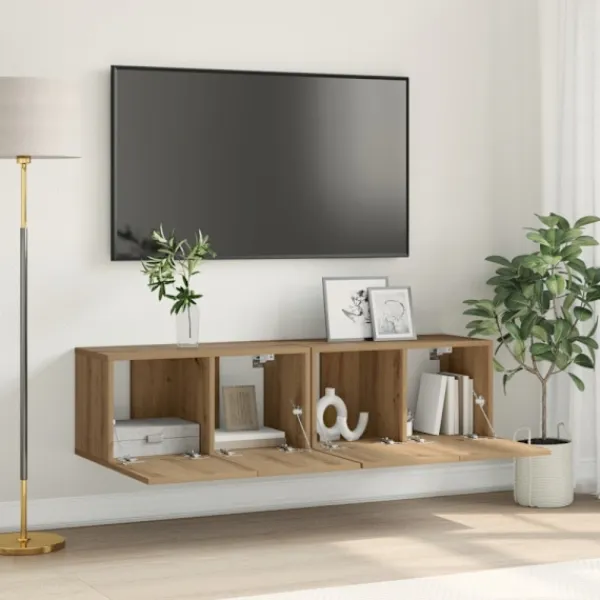 vidaXL Tv-Bänkar>TV-bänkset 2 pcs Brun 60 x 30 x 30 cm Konstruerat trä