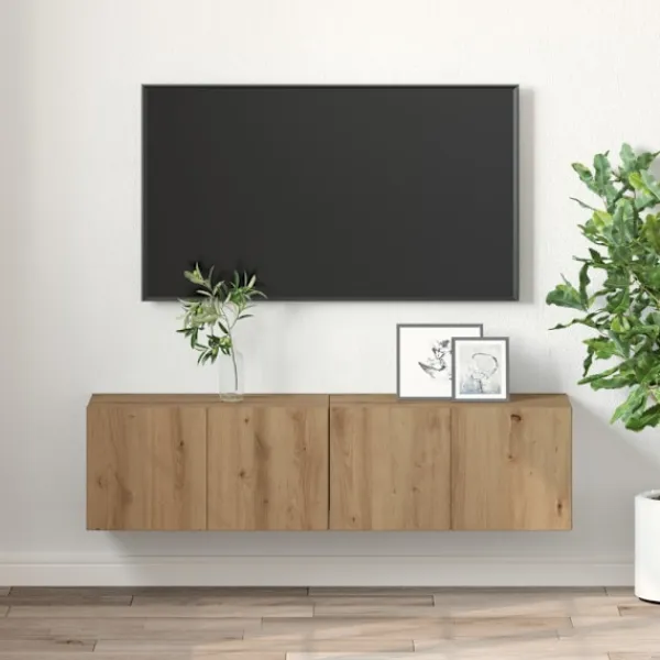 vidaXL Tv-Bänkar>TV-bänkset 2 pcs Brun 60 x 30 x 30 cm Konstruerat trä