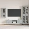 vidaXL Tv-Bänkar>TV-bänkset med låda med hylla Betonggrå Konstruerat trä