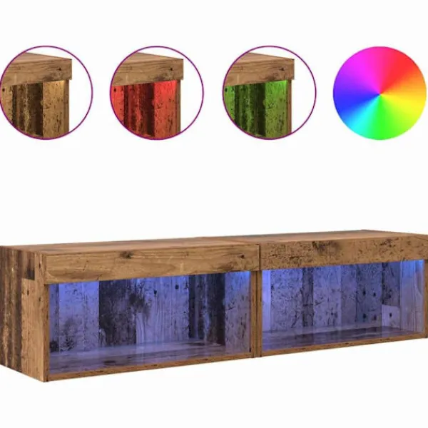 vidaXL Tv-Bänkar>TV-möbler 2 pcs Gammalt trä 60 x 30 x 30 cm Konstruerat trä
