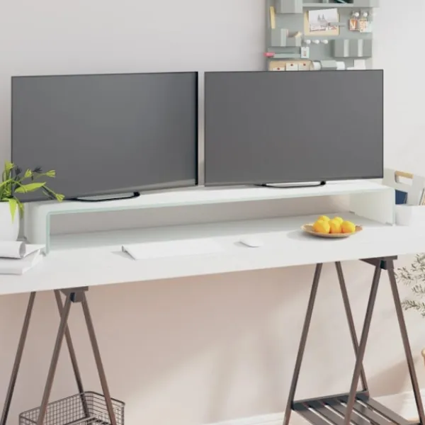 vidaXL Kontorsmöbler>Tv/monitor-ställ glas grön 120x30x13 cm