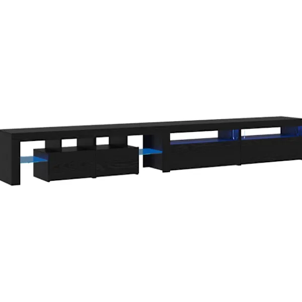 vidaXL Tv-Bänkar>TV-skåp 3 pcs Svart Ek 260 x 37 x 40 cm Konstruerat trä