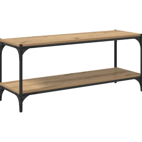 vidaXL Tv-Bänkar>TV-skåp Artisan Ek 100x33x41cm Konstruerat trä och järn