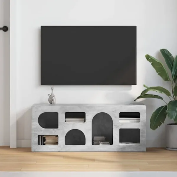 vidaXL Tv-Bänkar>TV-skåp Betonggrå 100 x 35 x 40 cm Konstruerat trä
