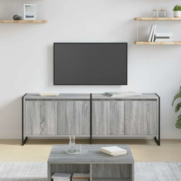 vidaXL Tv-Bänkar>TV-skåp Grå Sonoma 140 x 36 x 49,5 cm Konstruerat trä
