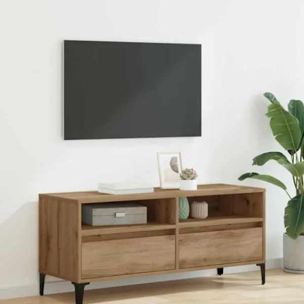 vidaXL Tv-Bänkar>TV-skåp med låda Artisan Ek 100 x 34,5 x 44,5 cm
