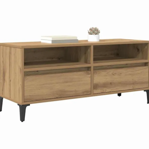vidaXL Tv-Bänkar>TV-skåp med låda Artisan Ek 100 x 34,5 x 44,5 cm