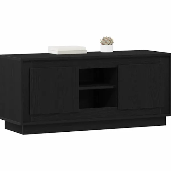 vidaXL Tv-Bänkar>TV-skåp Svart Ek 102 x 35 x 45 cm Konstruerat trä