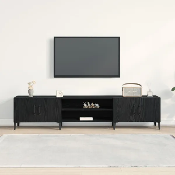 vidaXL Tv-Bänkar>TV-skåp Svart Ek 180 x 31,5 x 40 cm Konstruerat trä