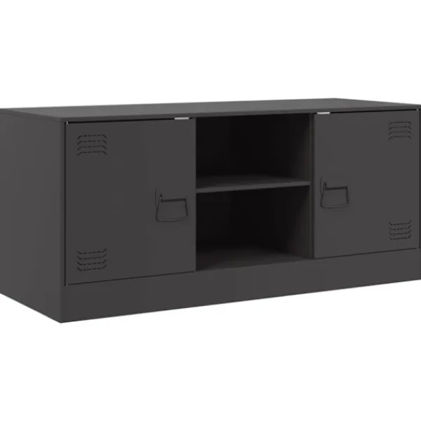 vidaXL Tv-Bänkar>TV-skåp svart 99x39x44 cm stål