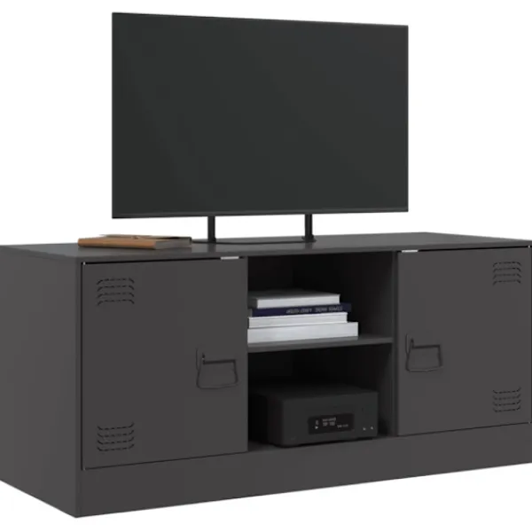 vidaXL Tv-Bänkar>TV-skåp svart 99x39x44 cm stål